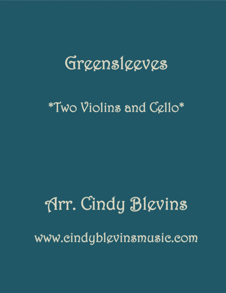 Free Sheet Music Greensleeves For Two Violins And Cello