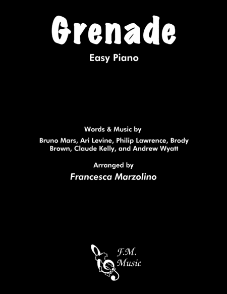 Free Sheet Music Grenade Easy Piano