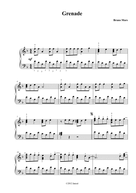 Grenade Sheet Music