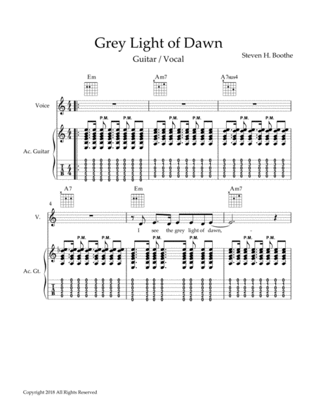 Grey Light Of Dawn Tab Sheet Music