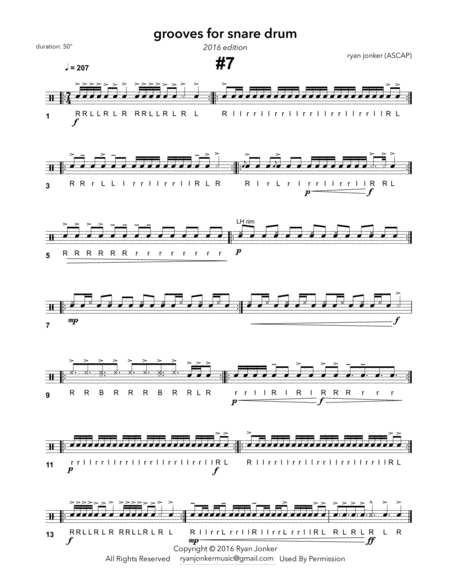 Groove 7 For Snare Drum Sheet Music