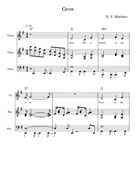 Free Sheet Music Grow