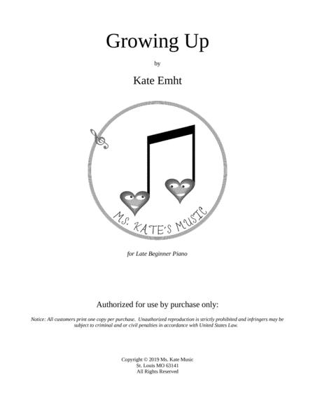 Growing Up Late Beginner Piano Sheet Music