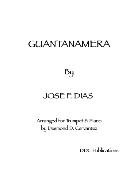 Free Sheet Music Guantanamera For Solo Trumpet And Piano Accompaniment