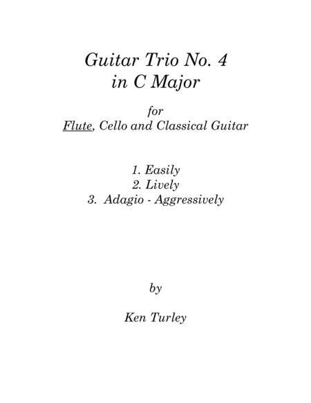 Free Sheet Music Guitar Trio No 4 In C Blues With Flute And Cello