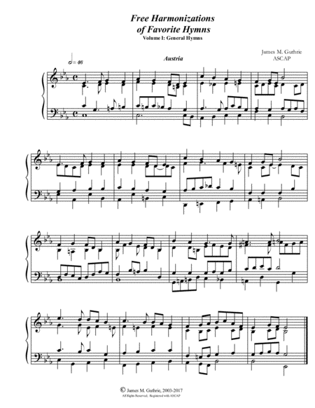 Guthrie Harmonizations Vol 1 General Hymns I Sheet Music