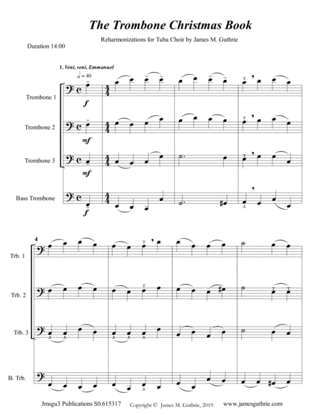 Free Sheet Music Guthrie The Trombone Choir Christmas Book