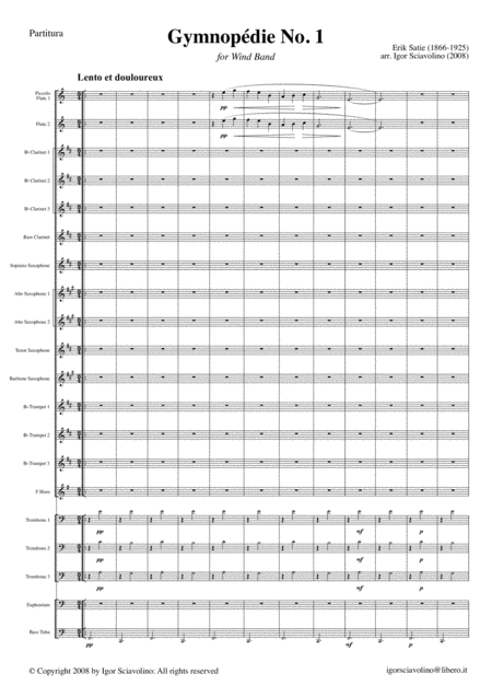 Free Sheet Music Gymnopdie No 1 For Wind Band Concert Band