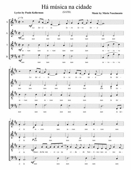 Free Sheet Music H Msica Na Cidade Satb A Capella