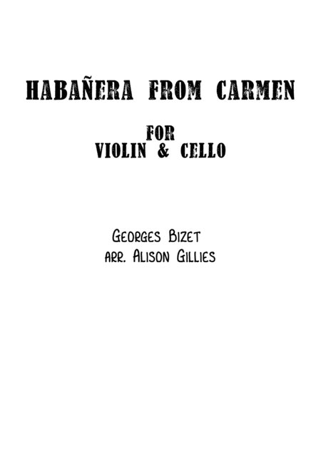 Free Sheet Music Habaera From Carmen String Duo Vln Vc
