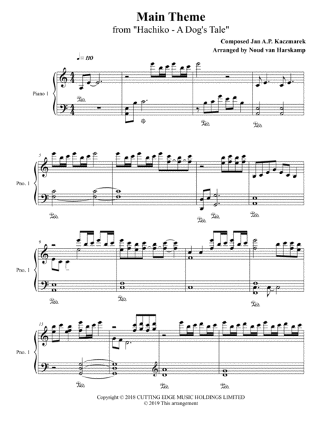 Hachiko A Dogs Tale Main Theme Piano Solo Sheet Music