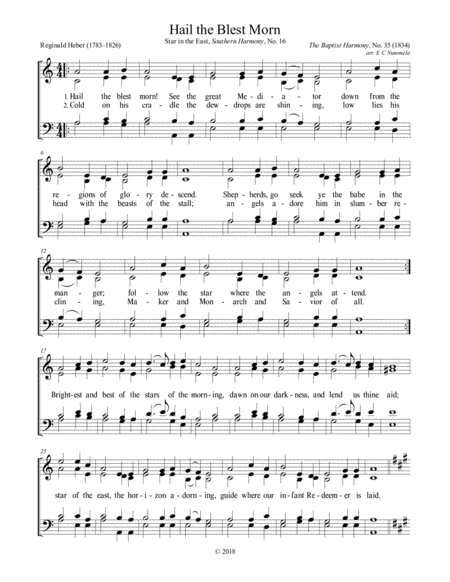 Free Sheet Music Hail The Blest Morn