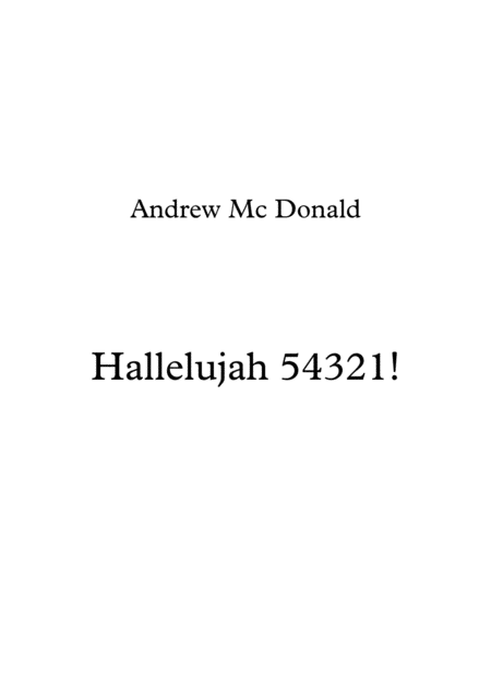 Hallelujah 54321 Sheet Music