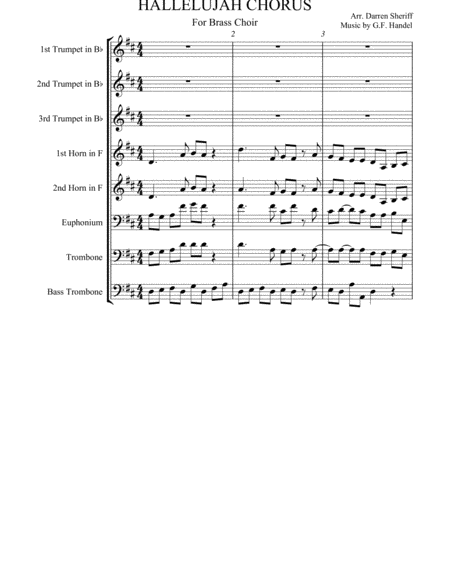 Free Sheet Music Hallelujah Chorus For Brass Octet