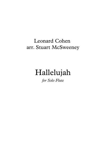 Free Sheet Music Hallelujah Flute Solo