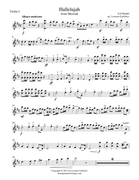 Free Sheet Music Hallelujah From Messiah