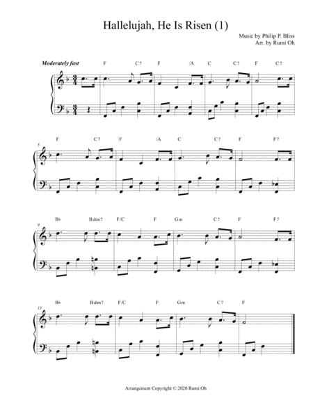 Hallelujah He Is Risen Favorite Hymns Arrangements With 3 Levels Of Difficulties For Beginner And Intermediate Sheet Music