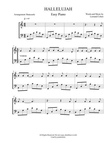 Hallelujah Leonard Cohen Sheet Music Easy Piano Sheet Music