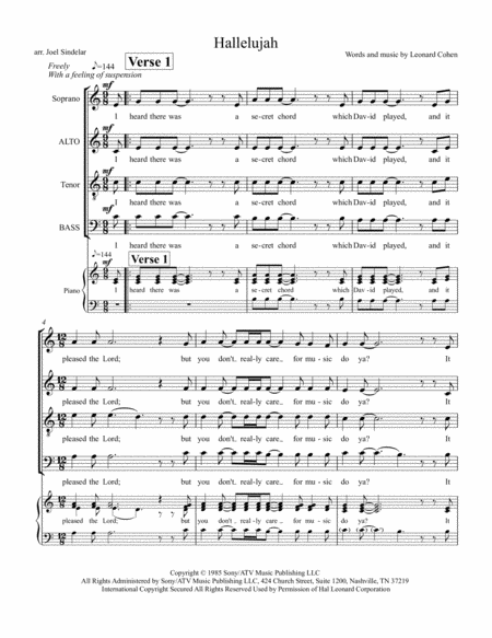 Hallelujah Mystical A Cappella Version Sheet Music