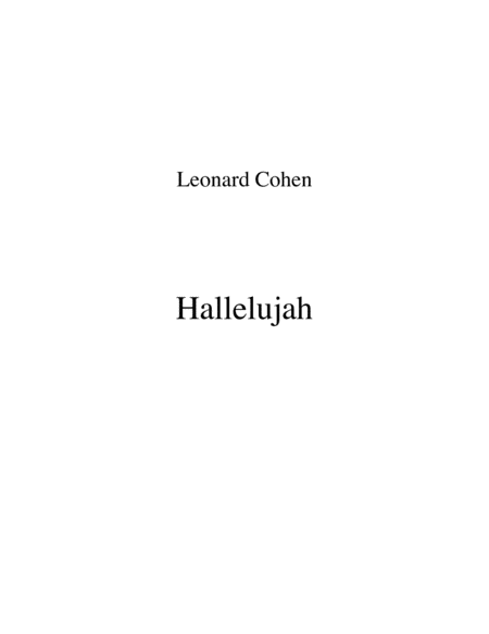 Hallelujah String Quartet For String Quartet Sheet Music