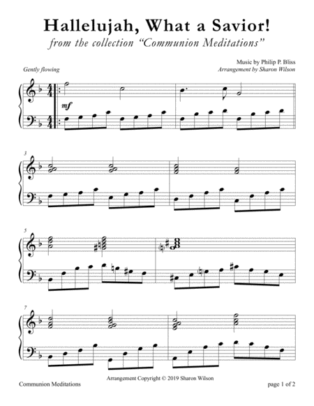 Hallelujah What A Savior Large Print Piano Solo Sheet Music