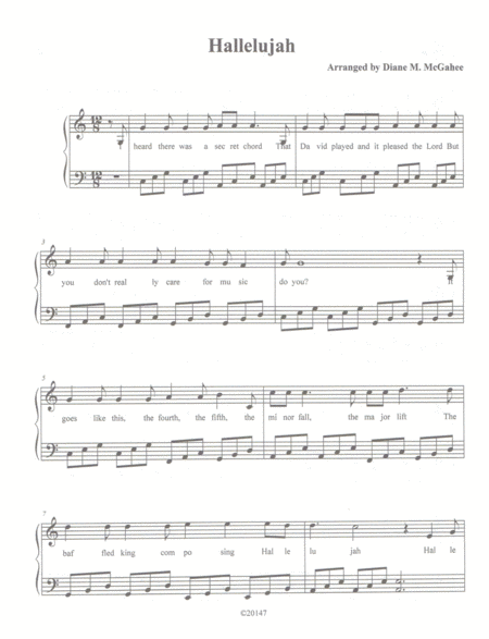 Free Sheet Music Hallelujah With Arpeggios In Left Hand