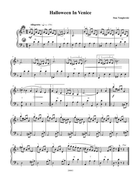 Halloween In Venice And Original Composition For Solo Accordion By Stas Venglevski Sheet Music