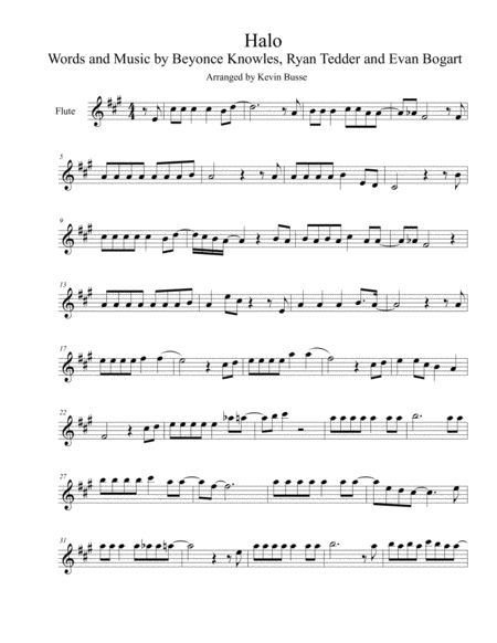 Halo Original Key Flute Sheet Music