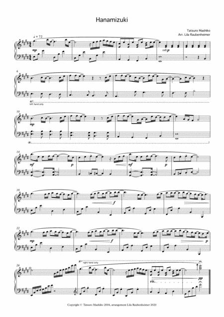 Hanamizuki Easy Piano Sheet Music