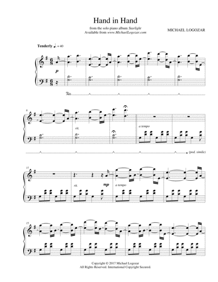 Free Sheet Music Hand In Hand