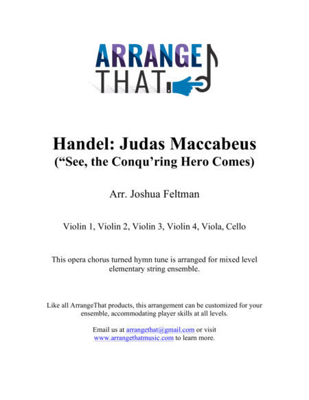 Handel Judas Maccabaeus Sheet Music