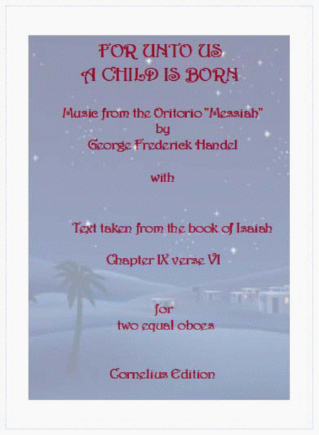 Handel Messiah For Unto Us A Child Is Born Oboe Duet Sheet Music