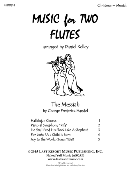 Free Sheet Music Handels Messiah For Flute Duet Music For Two Flutes