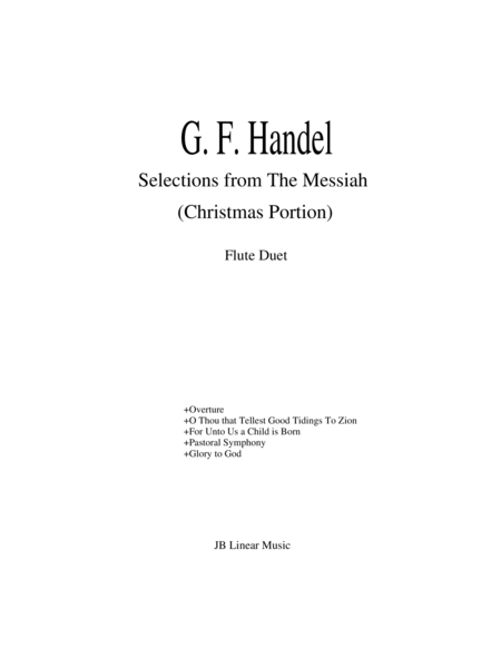 Free Sheet Music Handels Messiah Selections For Flute Duet