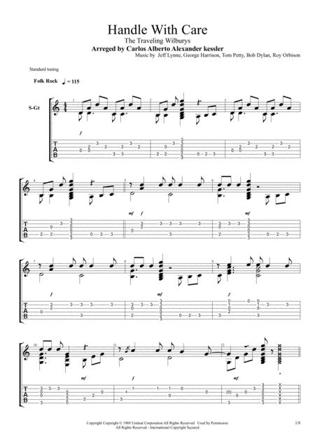 Handle With Care Fingerstyle Guitar Sheet Music