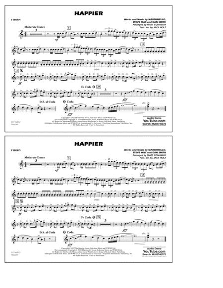 Happier Arr Matt Conaway And Jack Holt F Horn Sheet Music