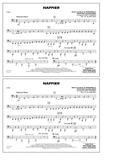 Free Sheet Music Happier Arr Matt Conaway And Jack Holt Tuba