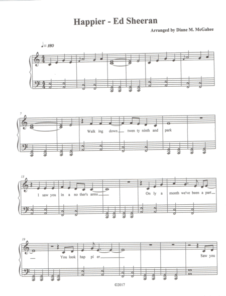 Happier Ed Sheeran Sheet Music