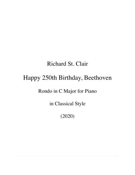 Free Sheet Music Happy 250th Birthday Beethoven Rondo In C Major In Classical Style 2020