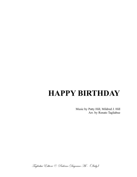 Happy Birthday For Satb Choir Sheet Music