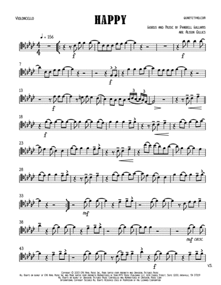 Free Sheet Music Happy Cello And Piano