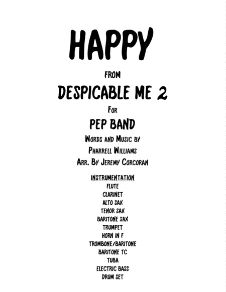 Free Sheet Music Happy For Pep Band