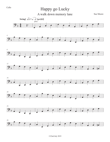 Free Sheet Music Happy Go Lucky Cello