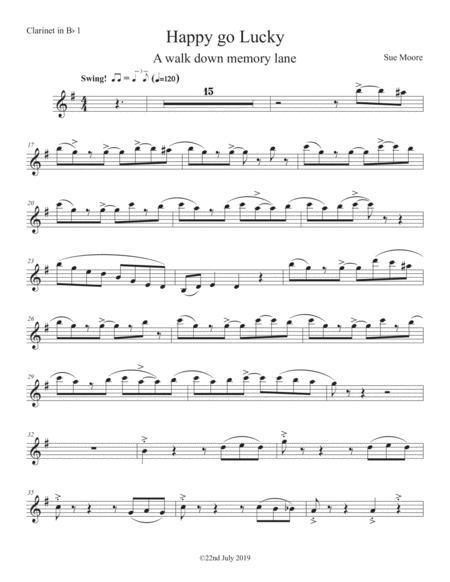 Free Sheet Music Happy Go Lucky Clarinet 1