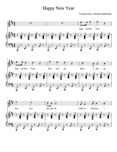 Happy New Year Rosh Hashana Sheet Music