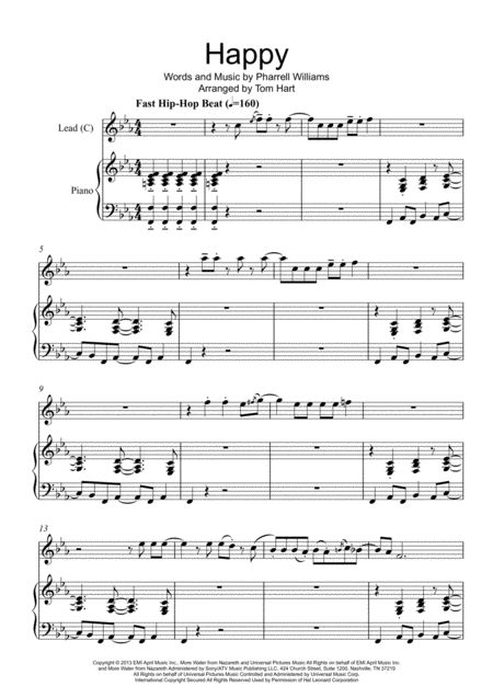 Happy Pharrell Williams Instrumental Solo And Piano Sheet Music