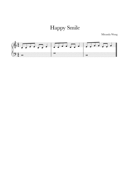 Free Sheet Music Happy Smile Easy Piano Solo In C Key