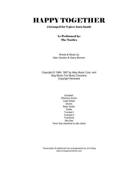 Happy Together Arranged For 8 Piece Horn Band Sheet Music