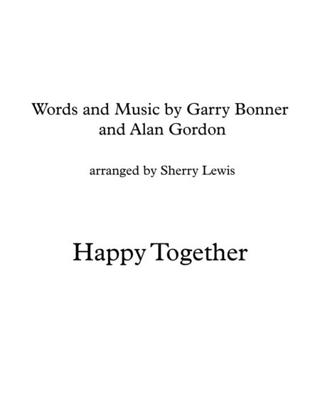 Happy Together Violin Solo For Solo Violin Sheet Music