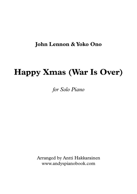 Happy Xmas War Is Over Piano Sheet Music